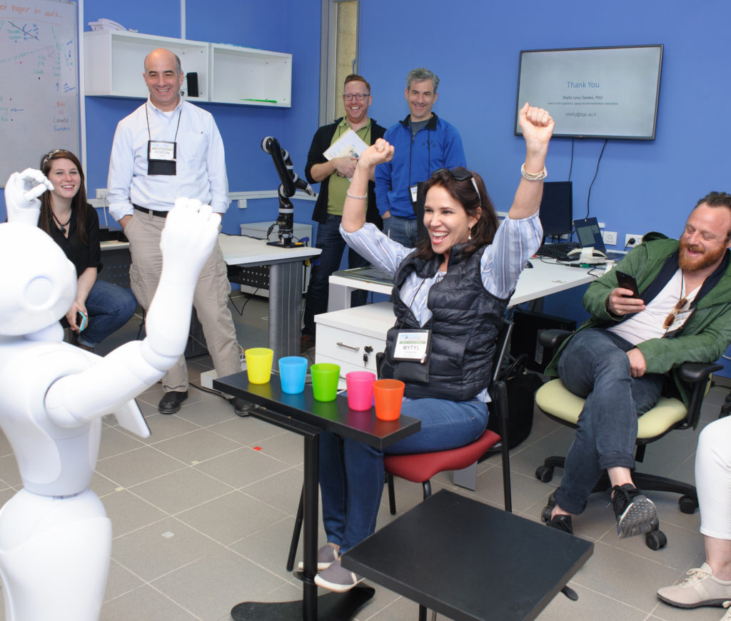 Zin fellows hanging out with Pepper - a robot from the Physical Therapy Department at BGU